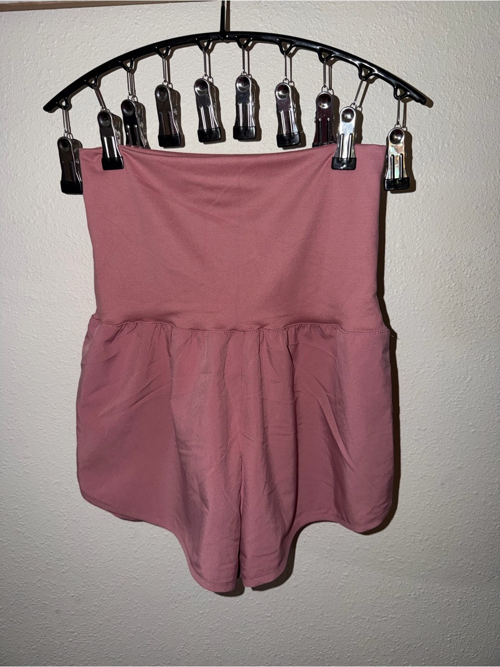 Zenana Pink Foldover Waist Flowy Shorts Size S Yoga Lounge NWOT